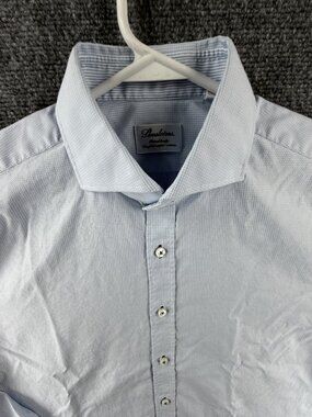 Stenstroms Cotton 16 Twofold Super Geometric Fitted Body Blue Mens Shirt Spread